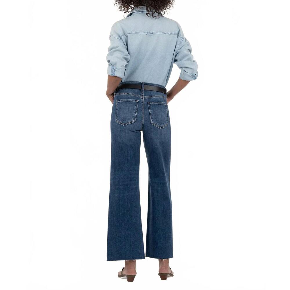 NEW KUT FROM THE KLOTH kelsey high rise ankle flare jeans in royal - Picture 4 of 6